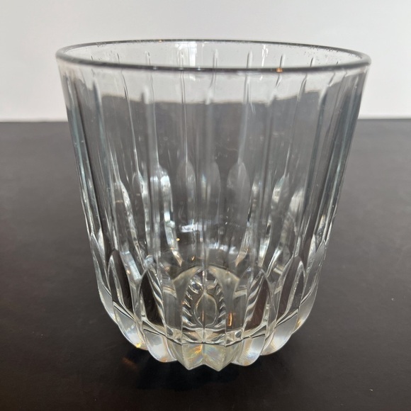 Set of Two Beveled Cut Glass Heavy Lowball Glasses - Picture 8 of 11